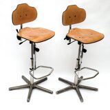 Paire de Chaises d’Atelier Vintage WERK SITZ – Icônes Industrielles