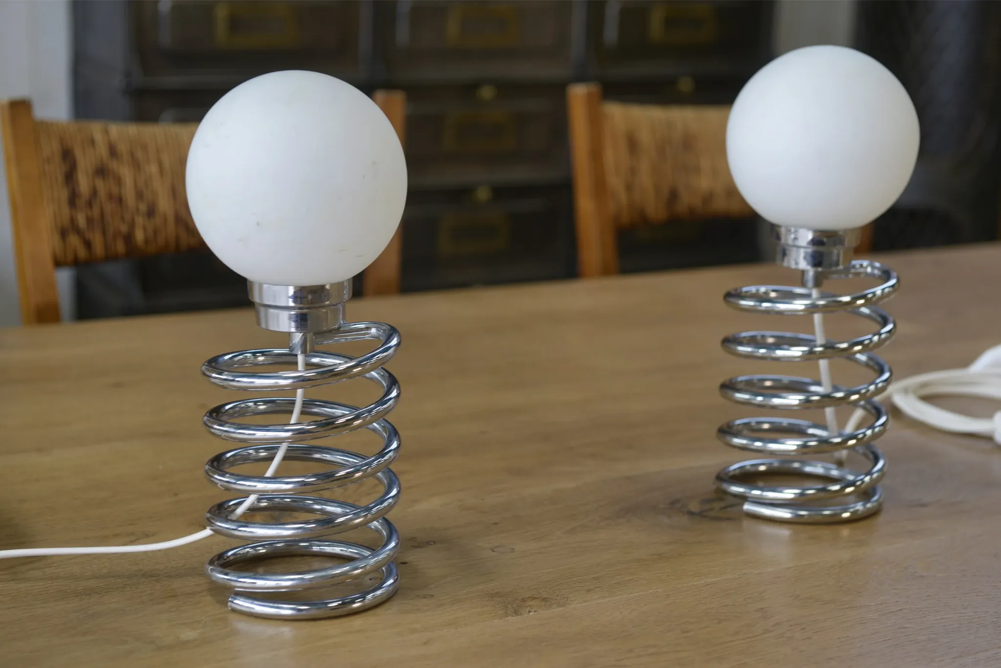Pair of designer lamps model Spring by Ingo Maurer 20th century