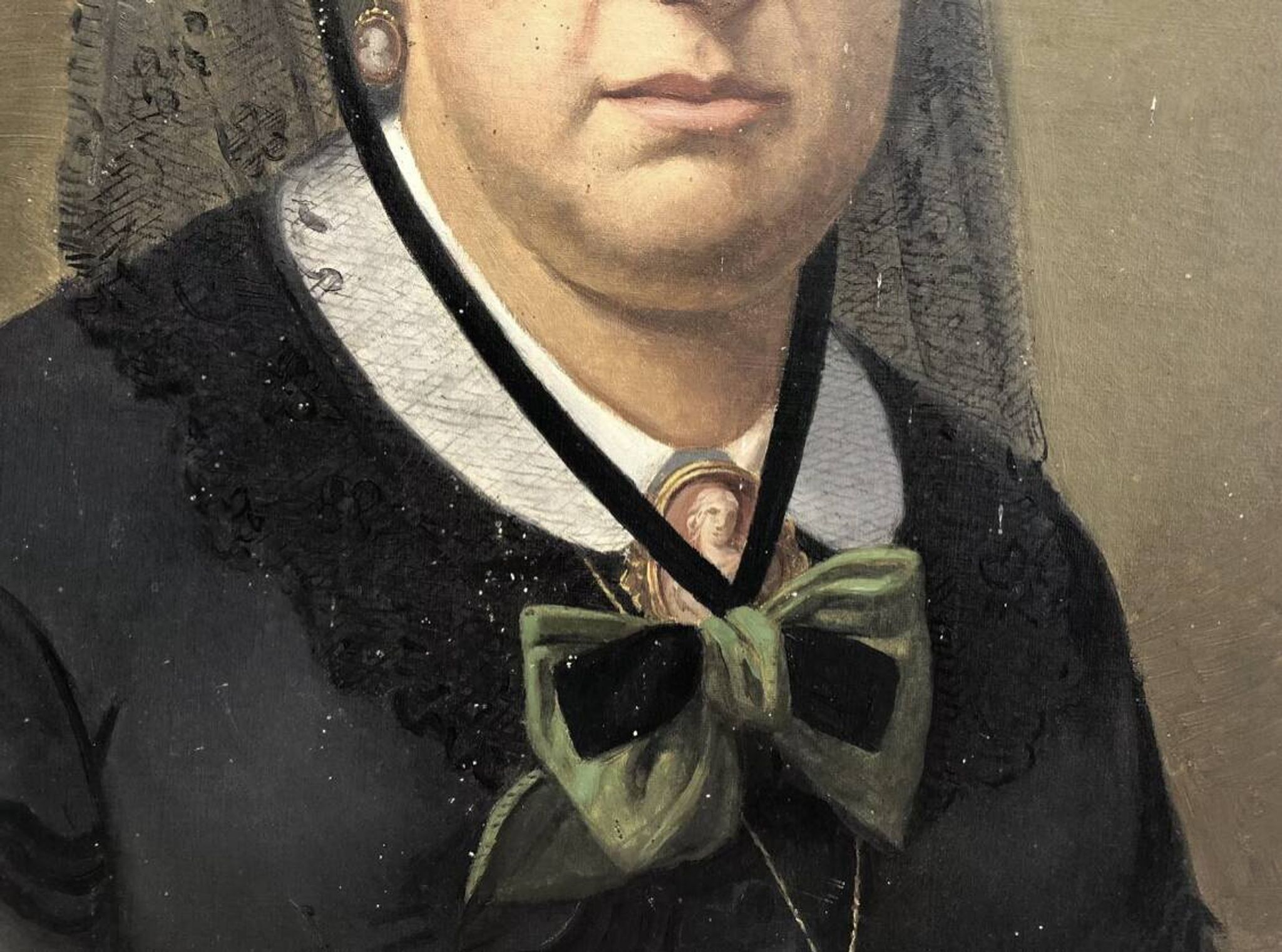 Tableau huile sur toile XIX portrait Chevalier d’Eon