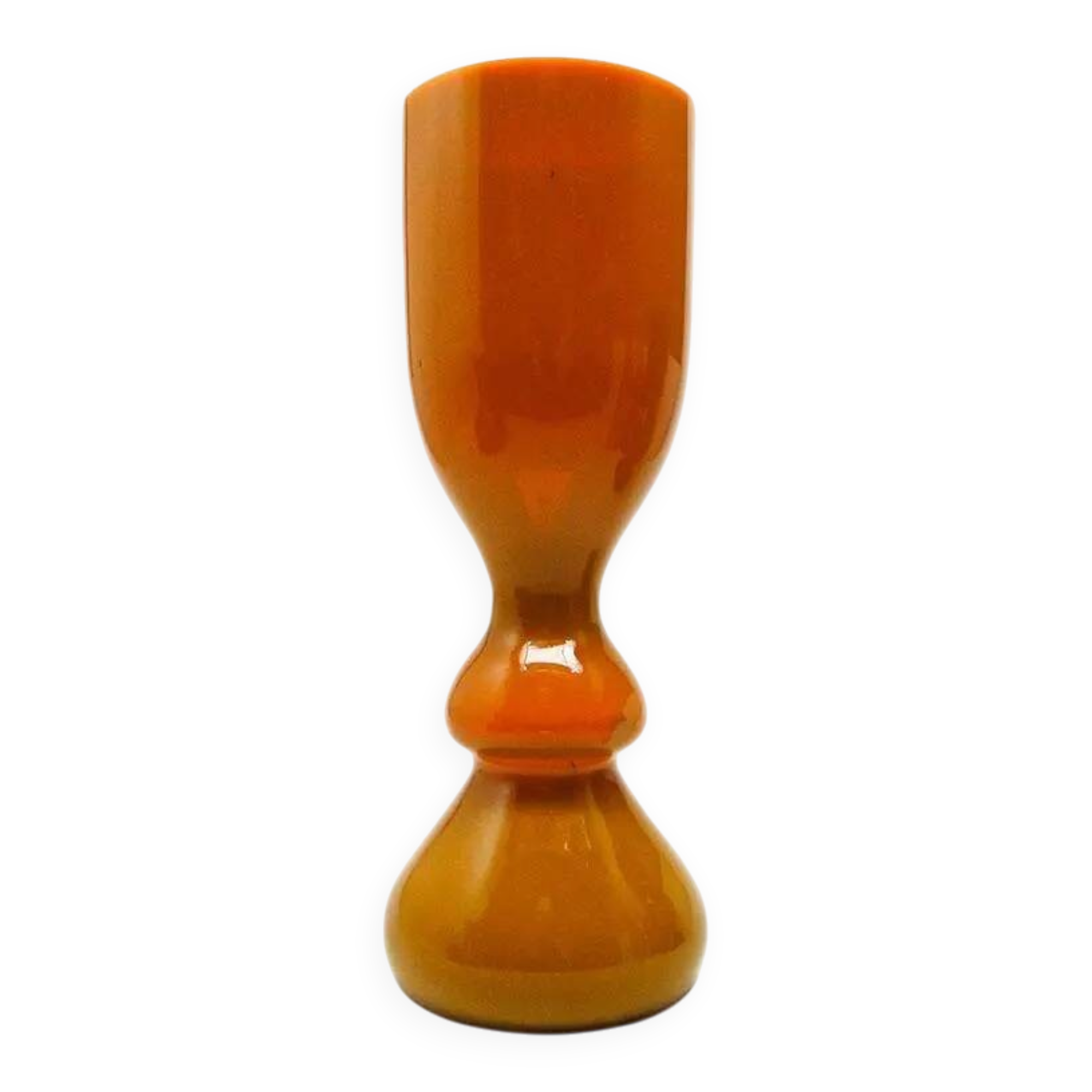 Vase ange, moderne du milieu du siècle, en verre orange, conçu par S. Sadowski, Pologne, années 1970