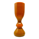 Vase ange, moderne du milieu du siècle, en verre orange, conçu par S. Sadowski, Pologne, années 1970