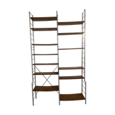 Étagères string sur pied acier et bois vintage