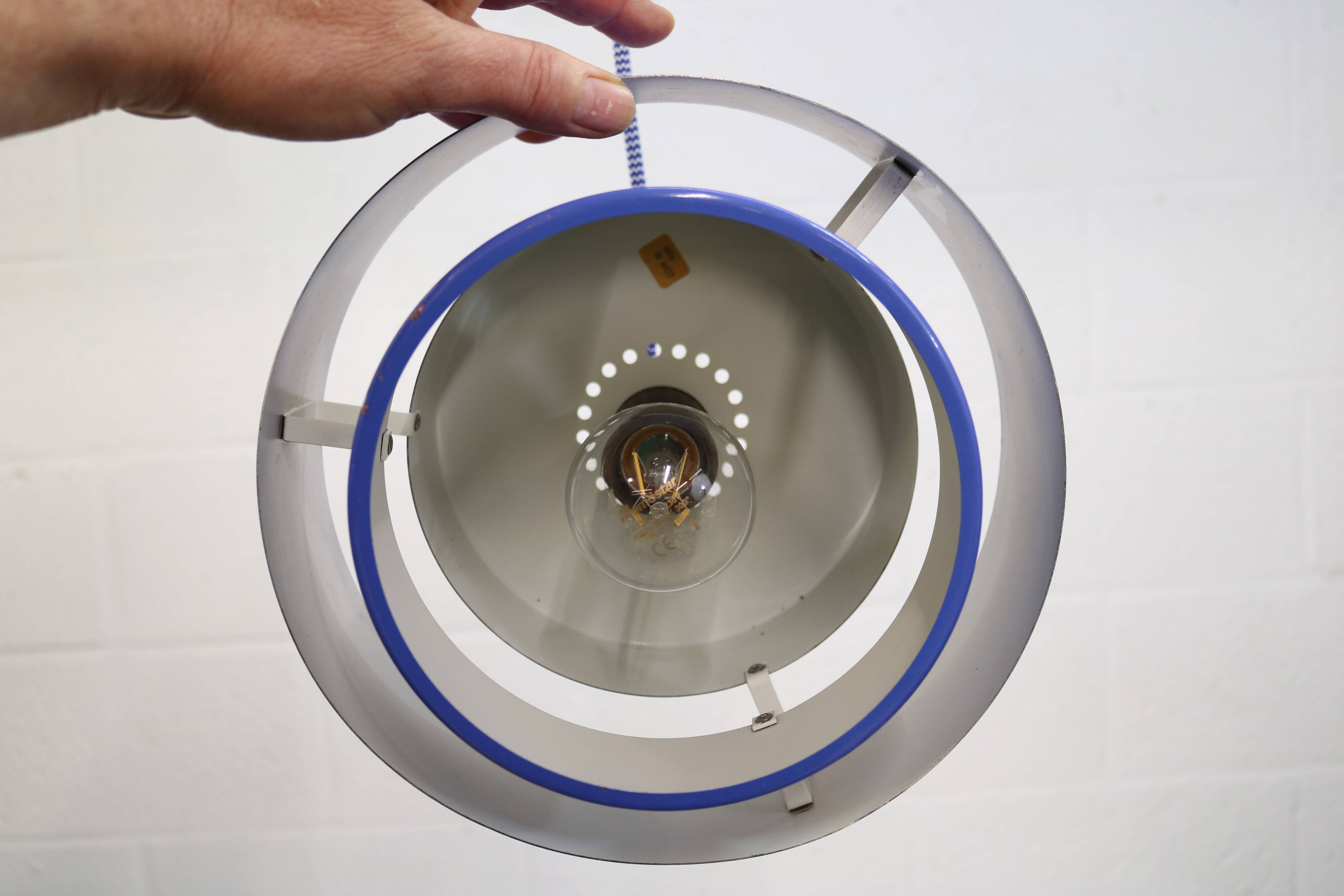 Iconic blue Jo Hammerborg vintage lamp | Fog & Morup | Model Juno