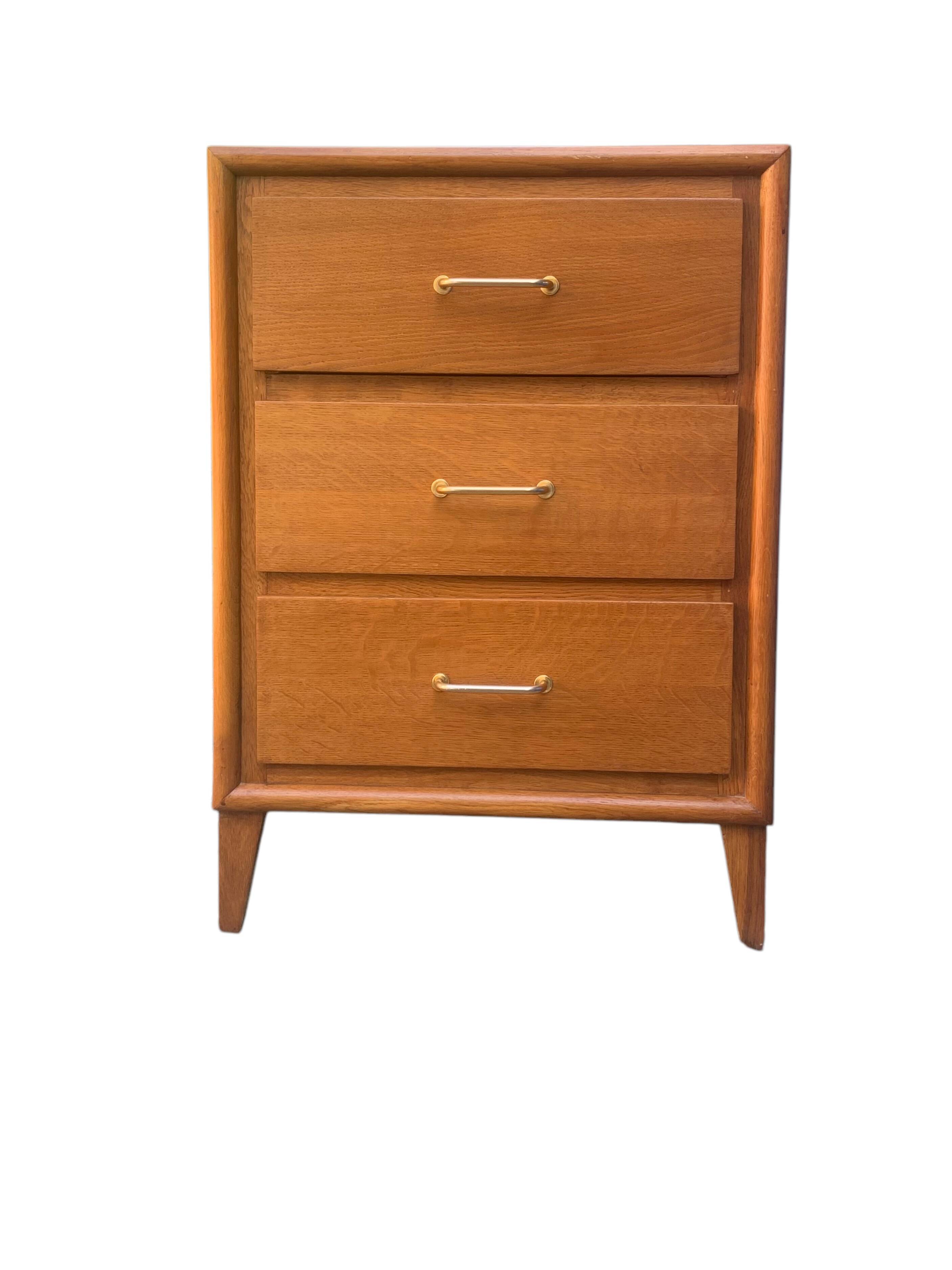 Vintage chest of drawers with oak compass legs, 1950s