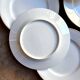 6 monogrammed Paris porcelain dessert plates
