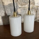 Pair of opaline lamps