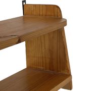 Vintage wooden wall shelve rack in pinewood minimalist design
