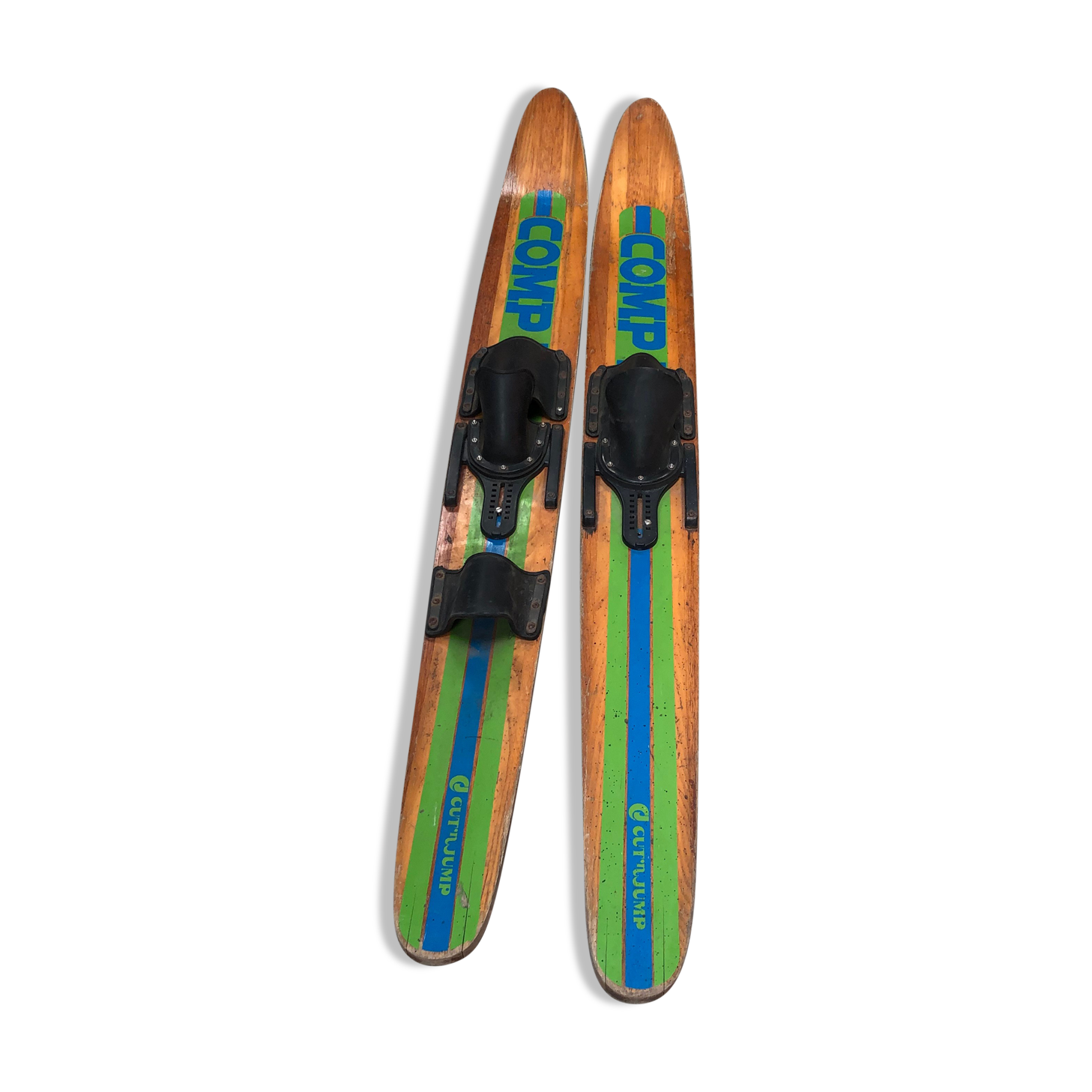 Old wooden water skis