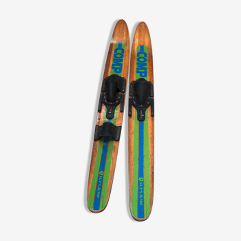 Old wooden water skis