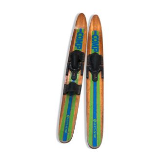 Old wooden water skis