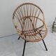 Vintage rattan armchair from the 50s and 60s.