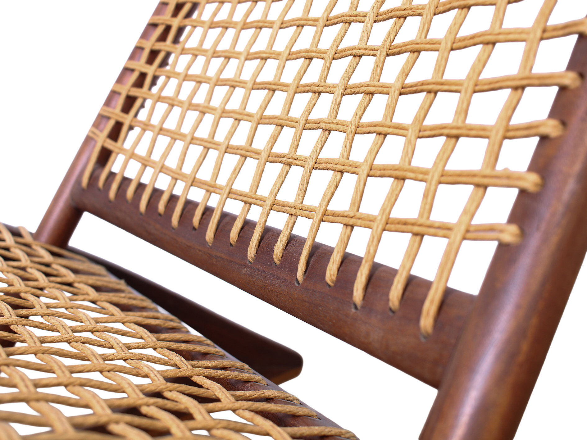Rocking chair de style Fredrik Kayser des années 50 en teck.