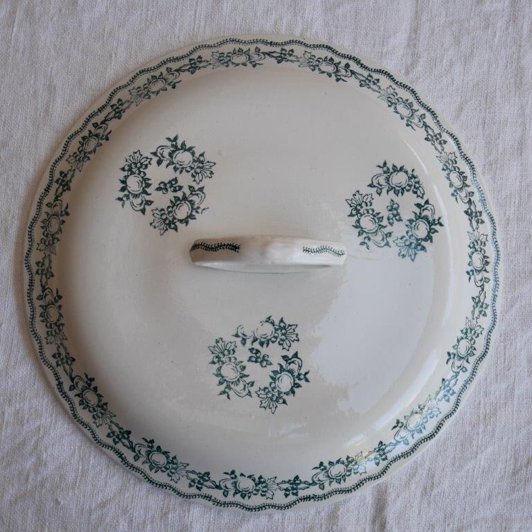 Soup bowl Saint Amand, green pattern - model 4025