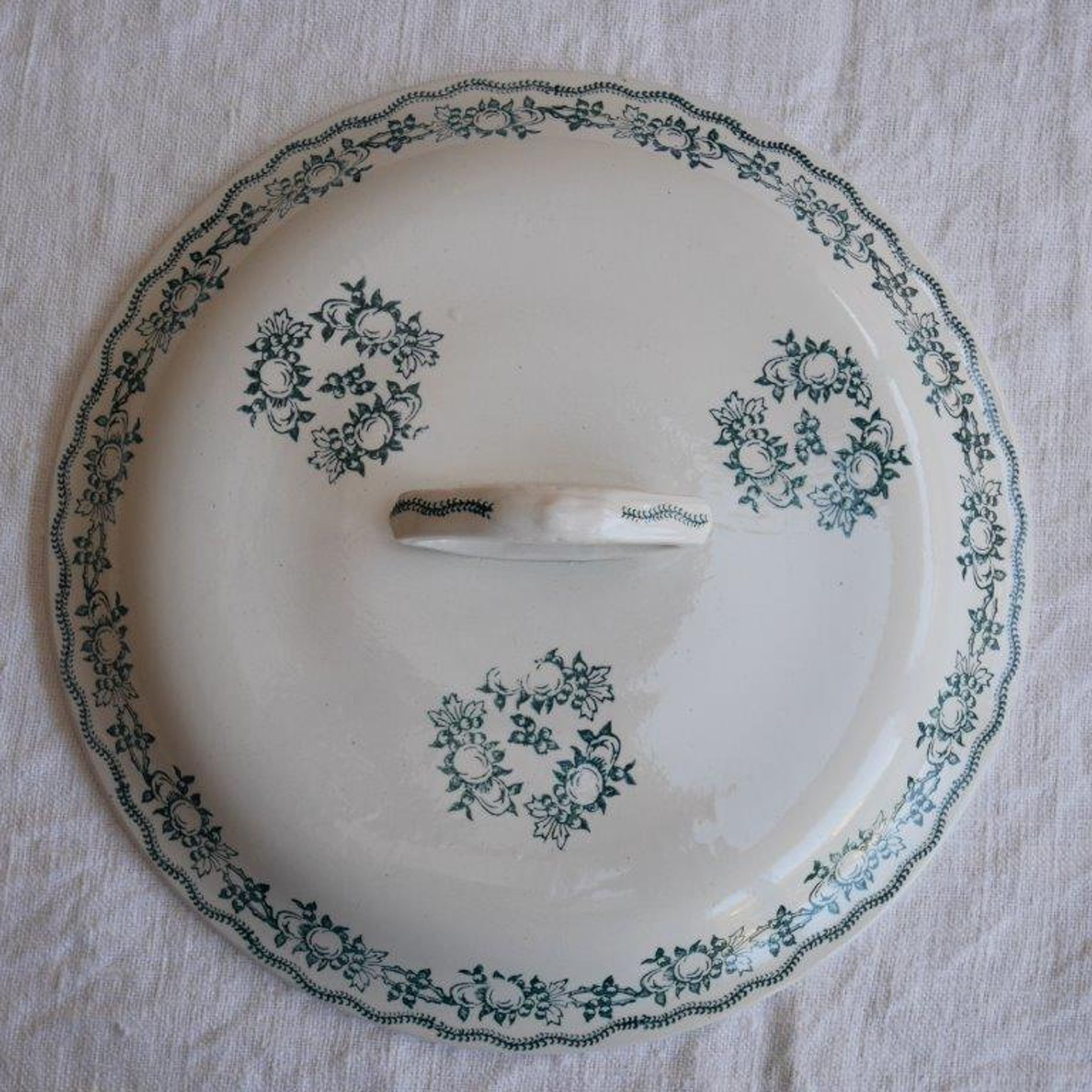 Soup bowl Saint Amand, green pattern - model 4025