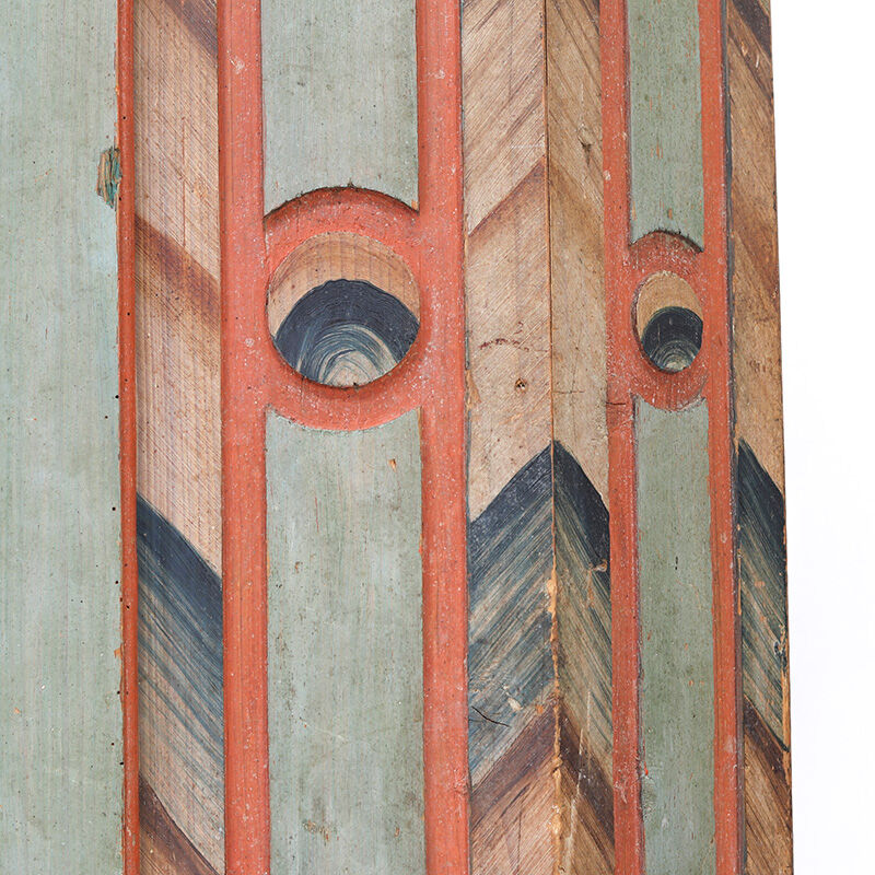 Rustic Weathered Farmhouse Folk Art Painted Bridal Cabinet