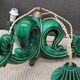 Chandelier 3 arms ceramic green art deco