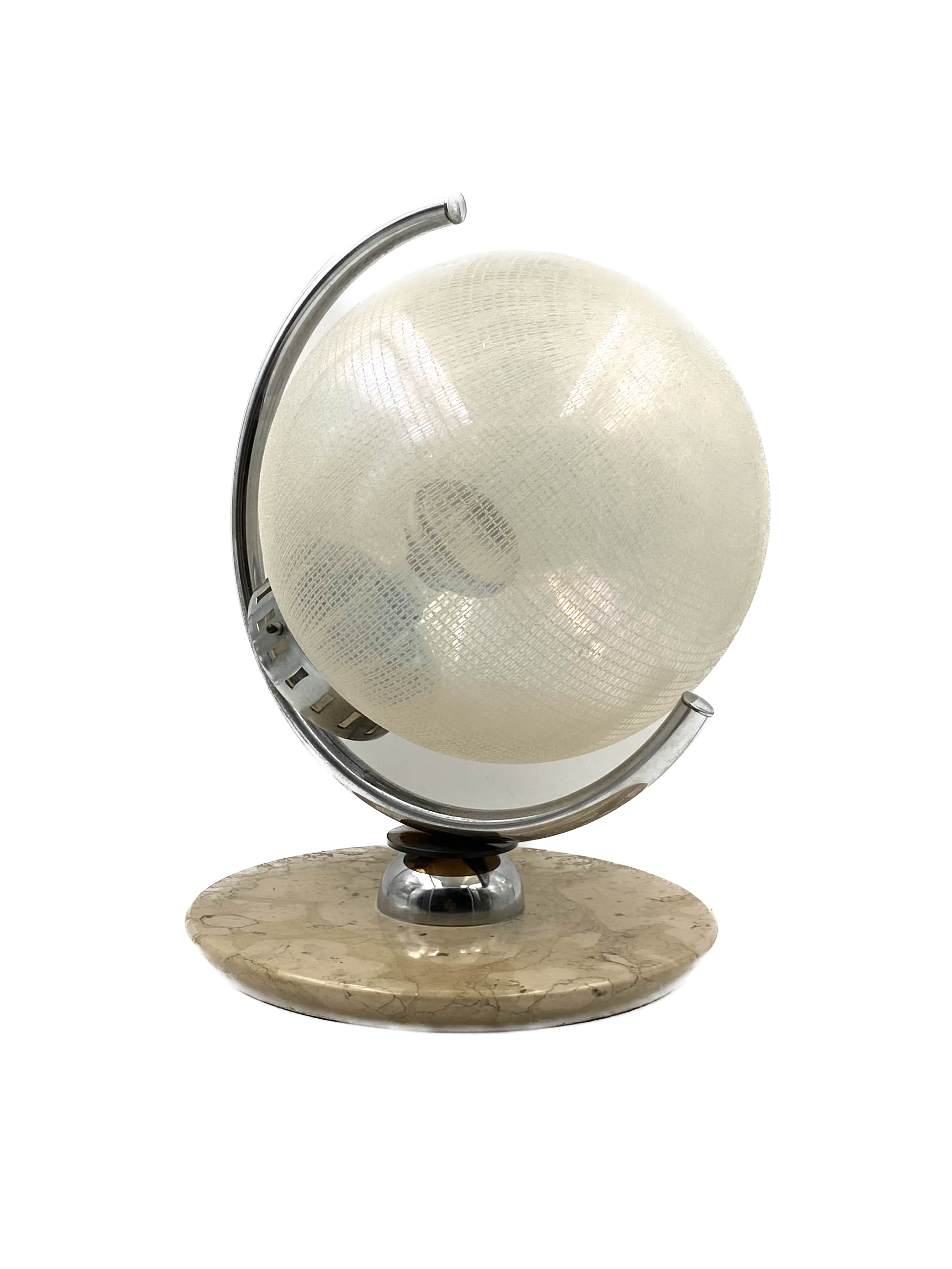 Murano glass spherical table lamp, Mazzega Italy 1970s