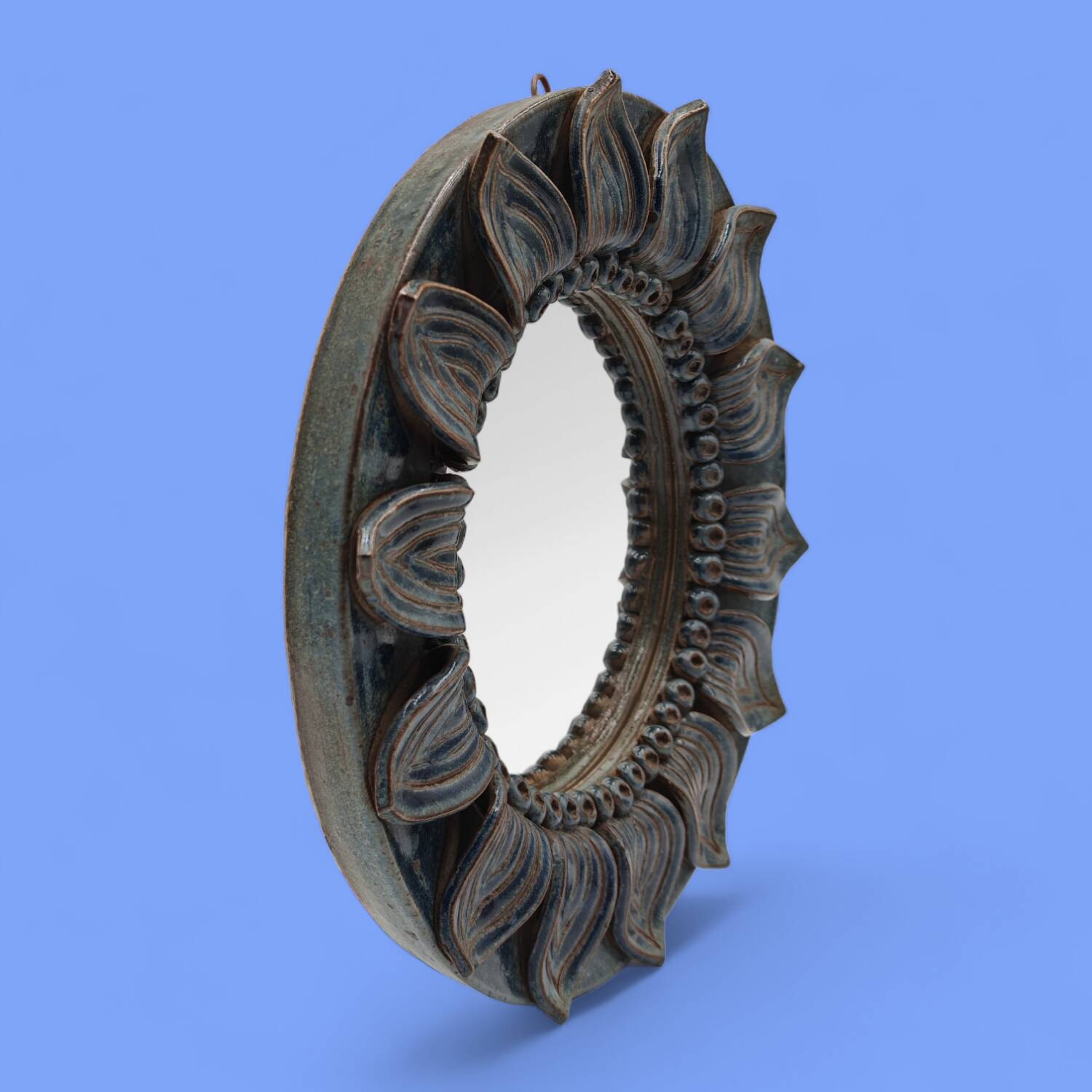 Stoneware mirror by André Bodin - 1981