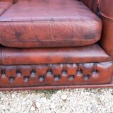 Sofa Chesterfield leather brown