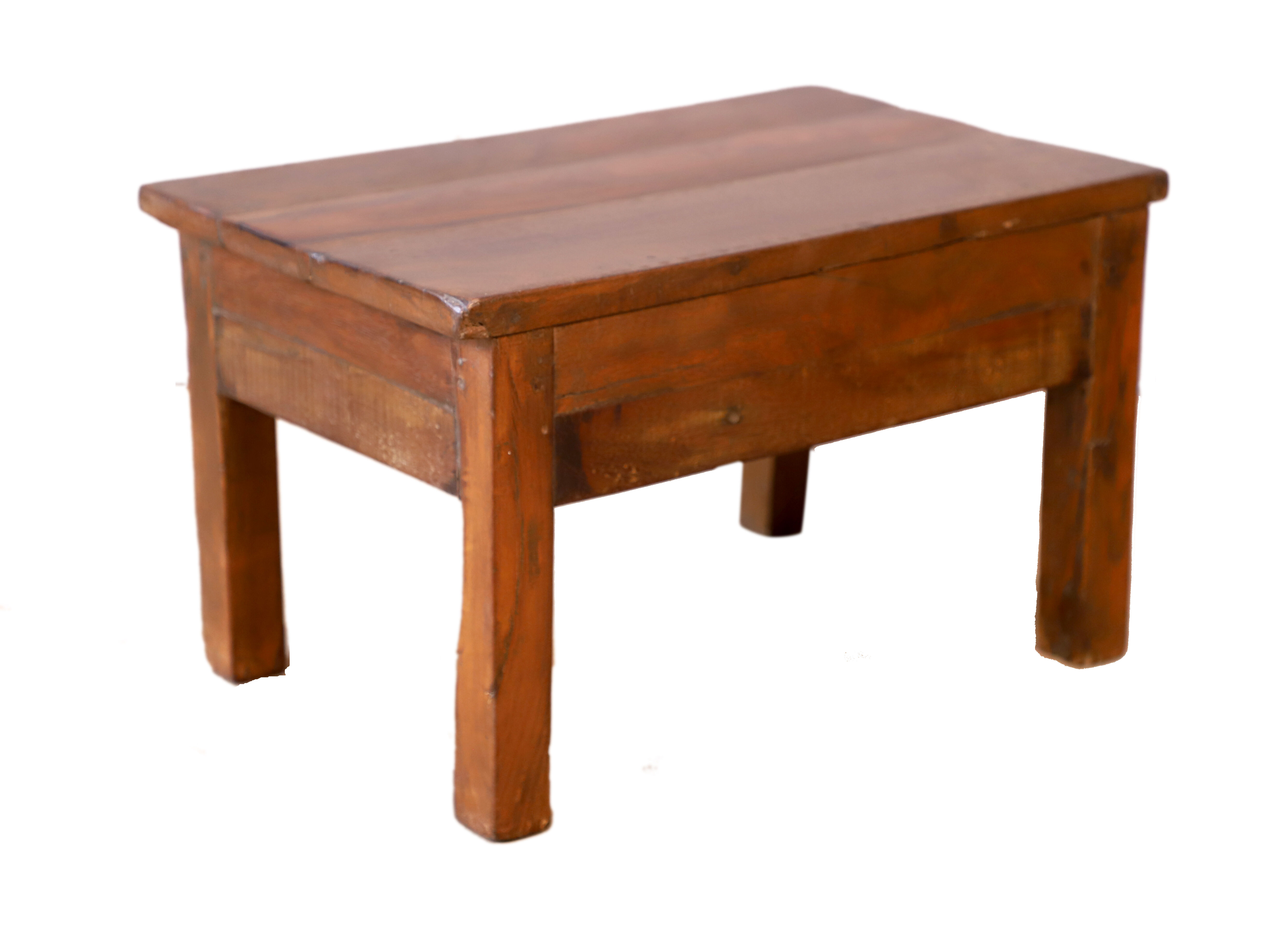 Table de chevet d'appoint en teck birman naturel