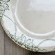 6 green and blue mismatched iron earth plates
