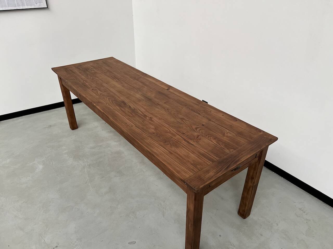 Table de ferme en pin 223 cm, années 70