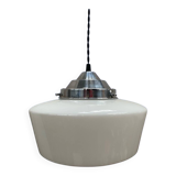 Art Deco white opaline pendant light