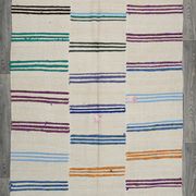 Tapis de chanvre vintage texturé neutre, 168x304cm