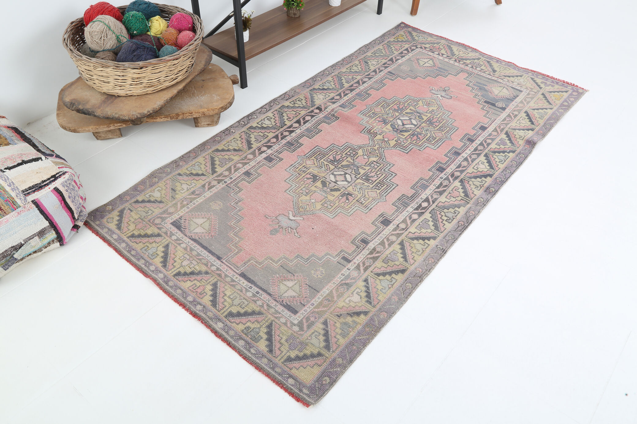 Dusty Pink Wool Turkish Rug