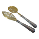 Ice cream serving cutlery in 950 silver and gilded metal, St LXVI and Art Nouveau style