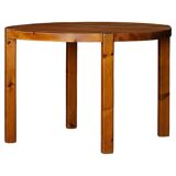 Mid-century Danish round dining table in solid pine, 1970s.