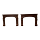Pair of Louis XIV style fireplaces in red cherry marble. XIX century.