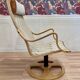 FAUTEUIL ET SON OTTOMAN "DESIGN SCANDINAVE".