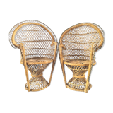 Pair of Emmanuelle armchairs for doll design 70s