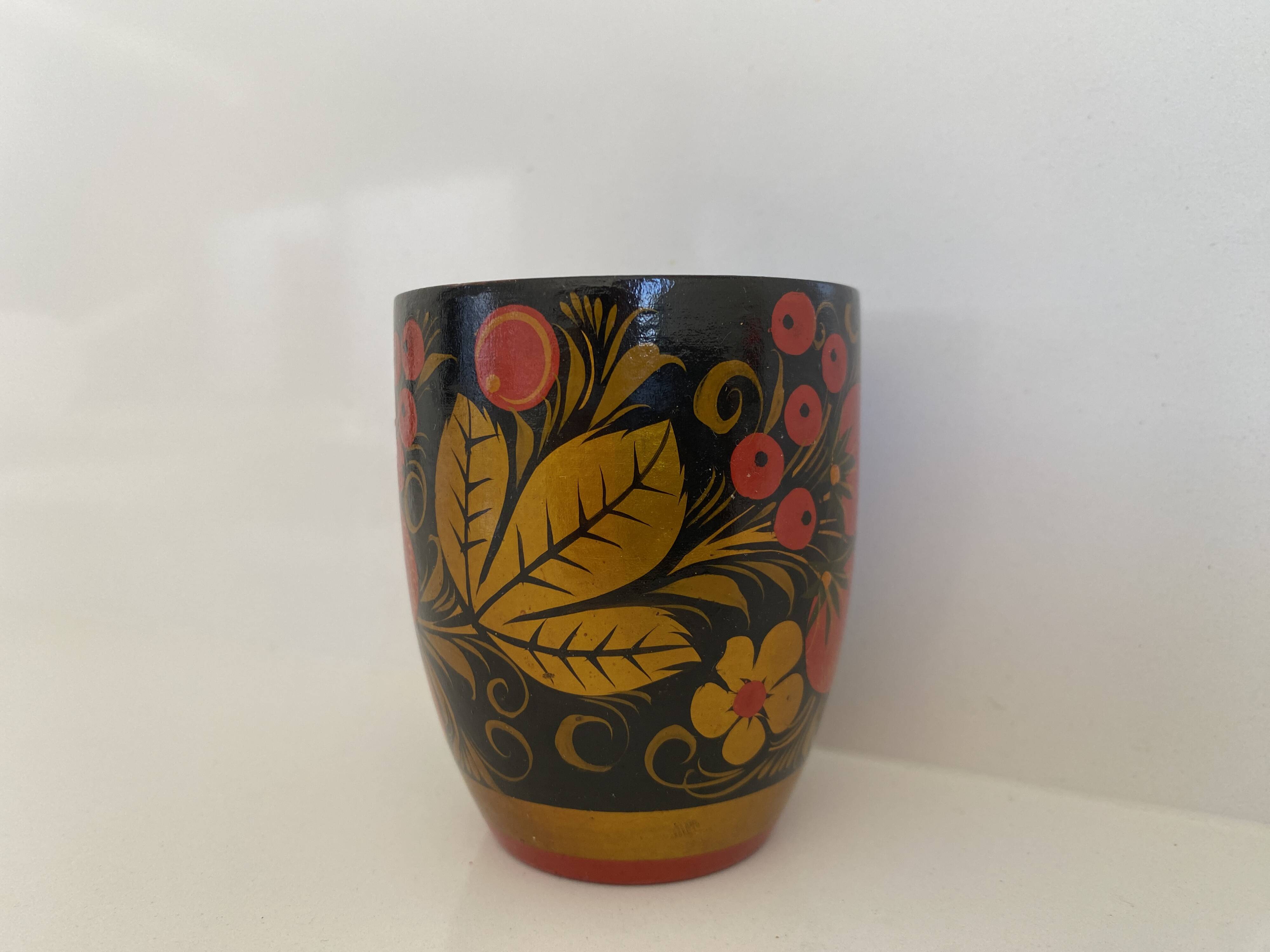 Russian Khokhloma mug