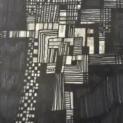 Modern composition drawing 1970 by François de Chabot