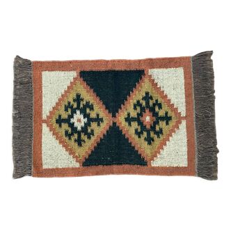 Tapis en jute et laine tissé à la main Kilim