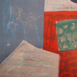 Serge poliakoff: pink and red composition - original lithograph