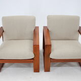 1960s Miroslav Navratil Pair of  Armchairs in Bouclé Upholstery