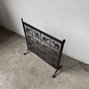 Wrought iron fireplace screen Les Marolles 1950