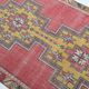 4x8 Pale Red Geometric Vintage Rug, 129x258Cm