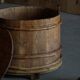 Decorative planter / wooden storage vase Scandinavian, Wabi Sabi, 1950s