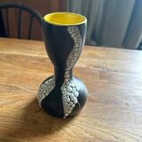 Vase vintage noir blanc et jaune