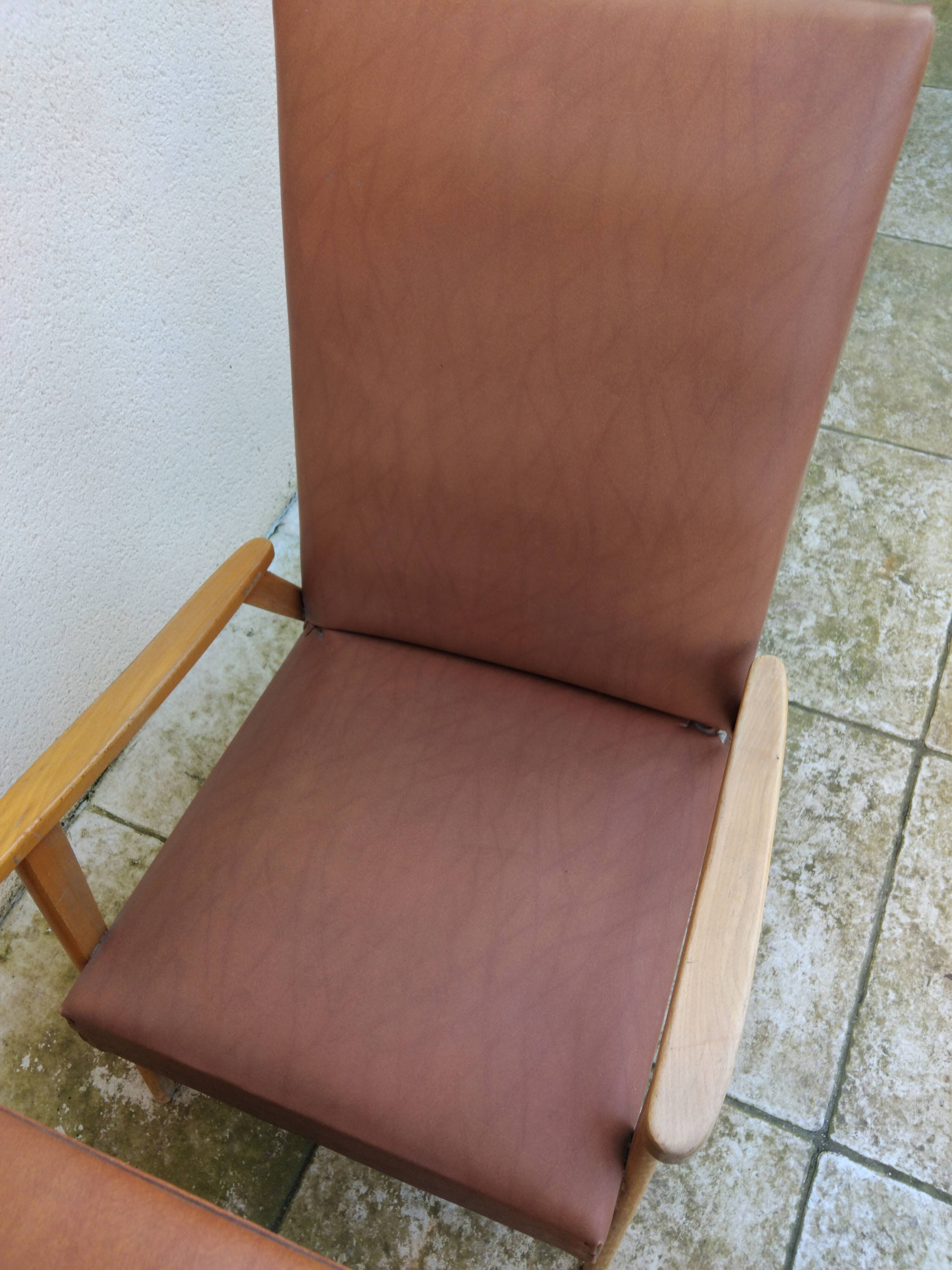 Paire de fauteuil vintage année 50 60 pieds compas scandinave