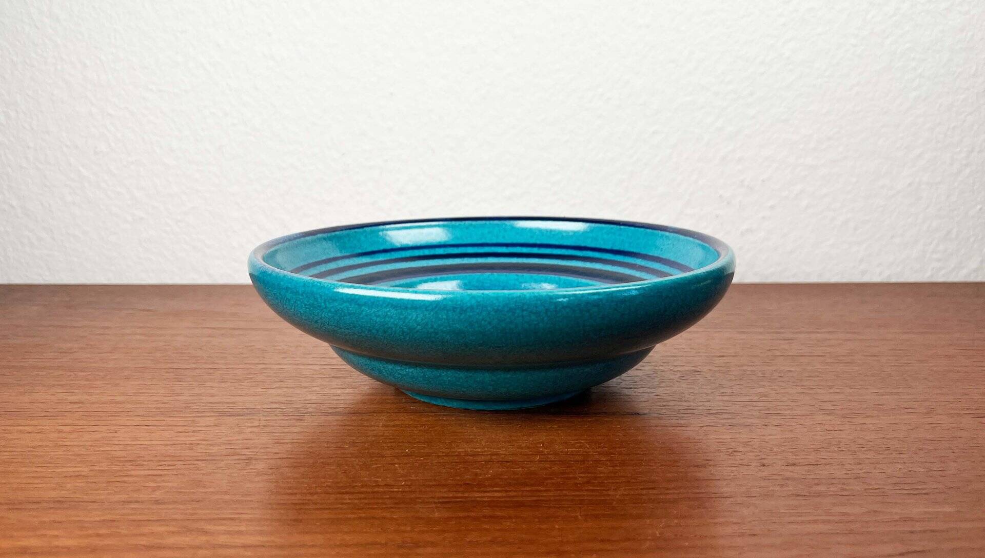 Mid-century modern ceramic wall plate by Wilhelm Kagel, German, 1960s.