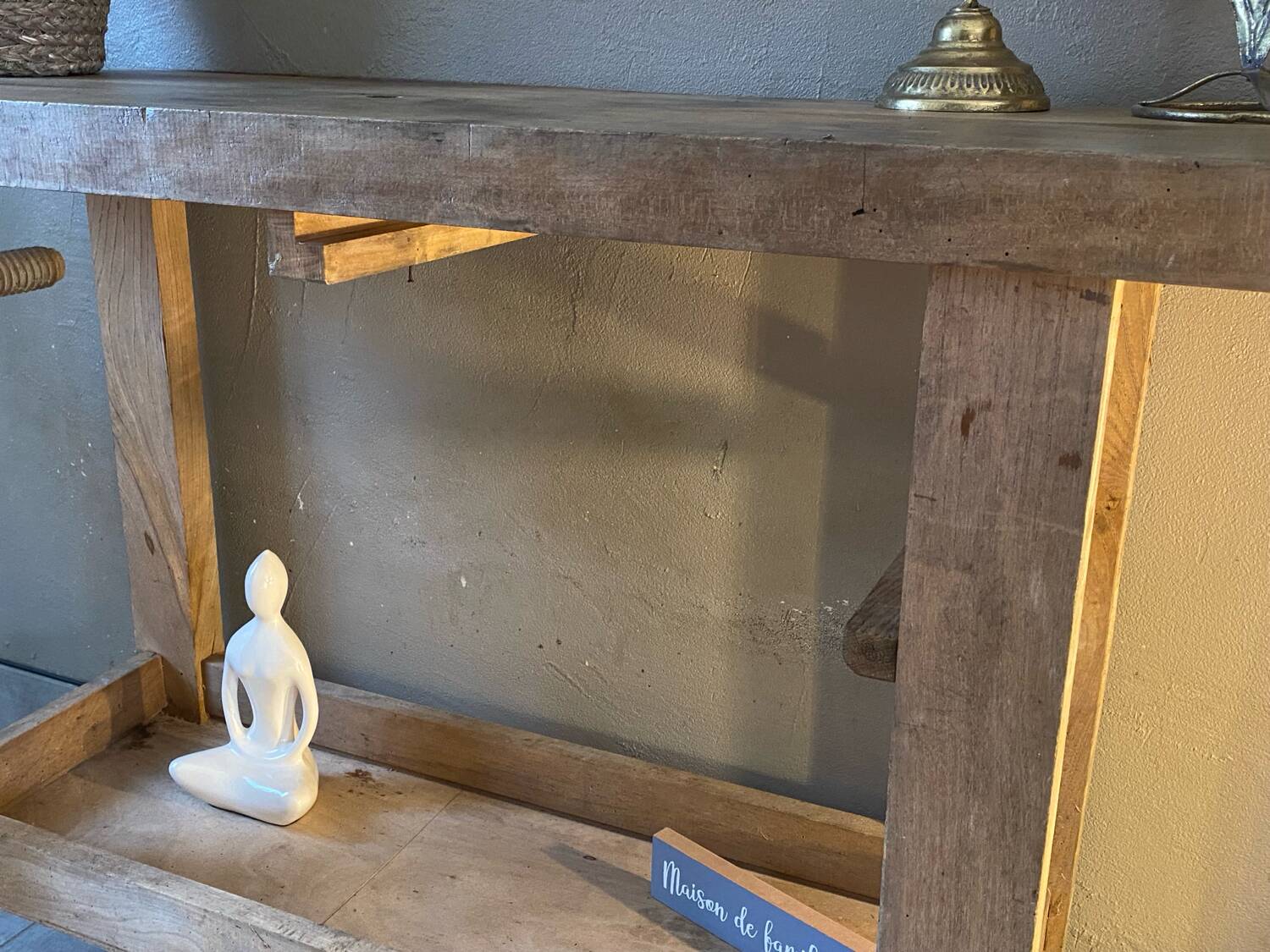 Vintage wooden workbench
