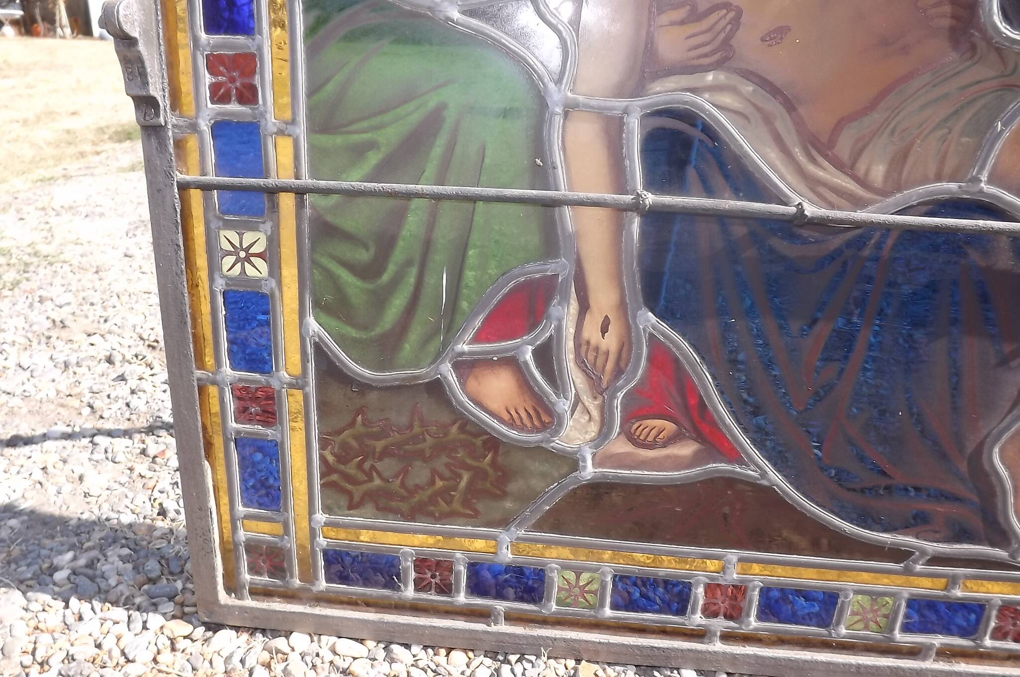 19th century stained glass window “Jesus”