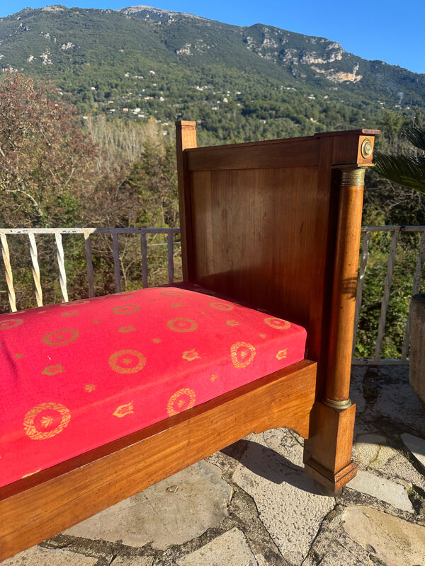 Lit de repos en Noyer Massif D’époque Empire XIXEME Siècle