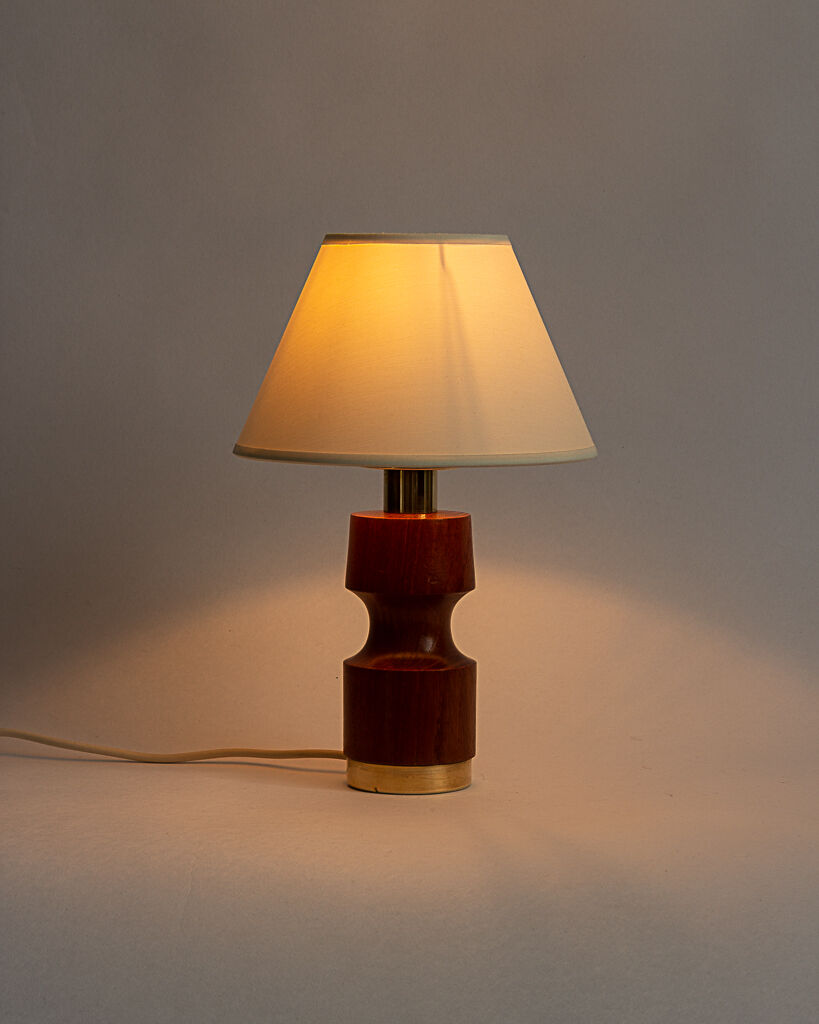 Teak wood and brass lamp base from the 60s