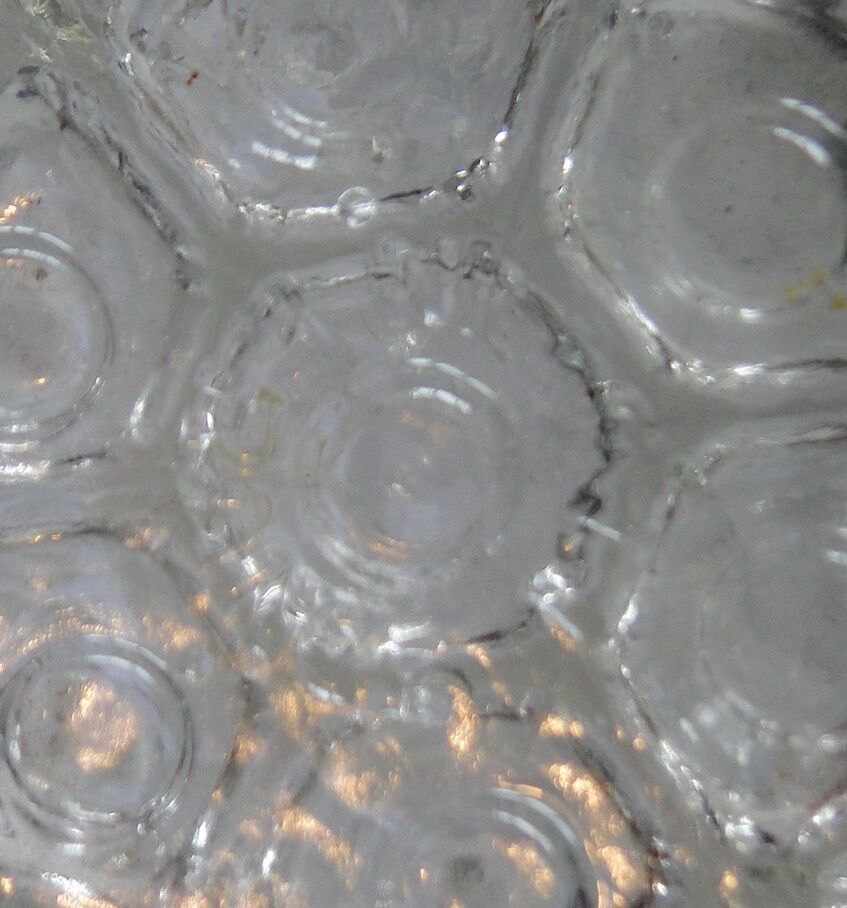 Glass flower pick press 19 holes circle of a small crown in tin